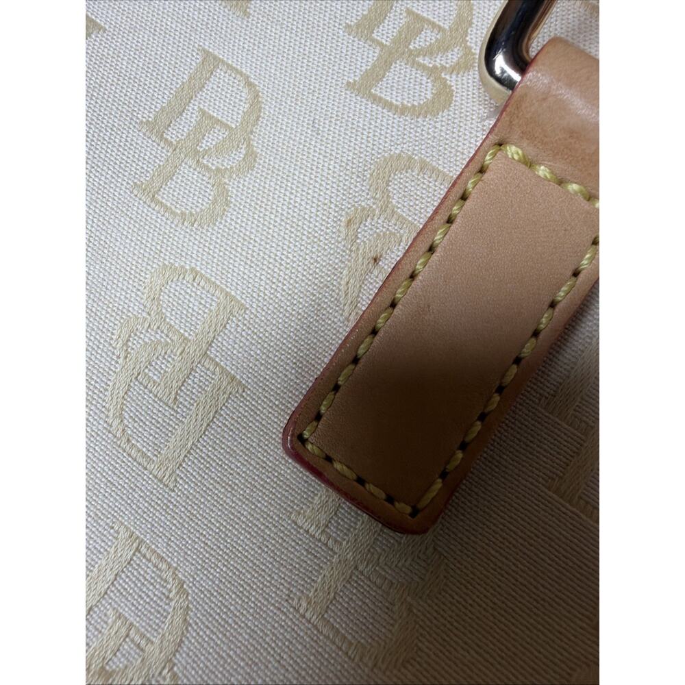 Dooney & Bourke Mini Signature Zip-Top Pink Denim & Brown Leather Bag Purse - Picture 15 of 16